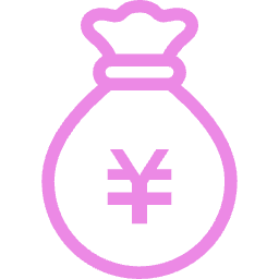 可愛いドル袋の線画アイコン（円） (1)